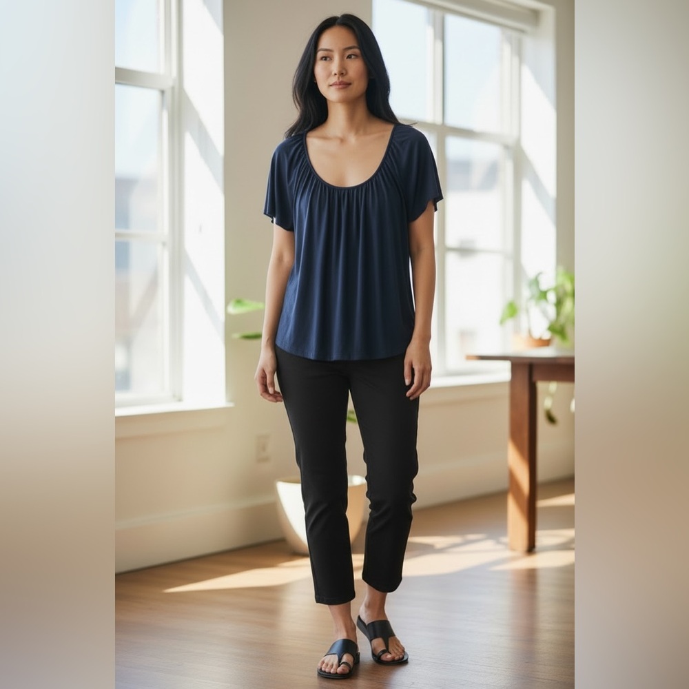 Ann Taylor Navy Blue Blouse